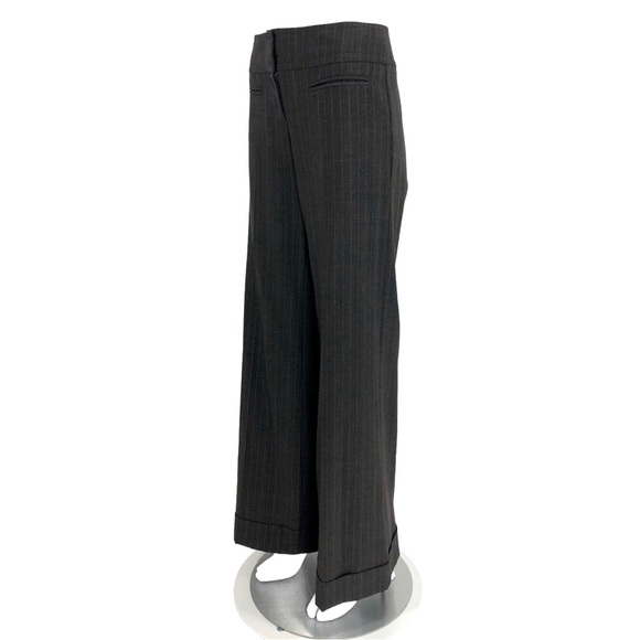 Trina Turk size 4 Dark Gray & Turquoise Pinstripe Wide Leg Pants - Picture 4 of 14